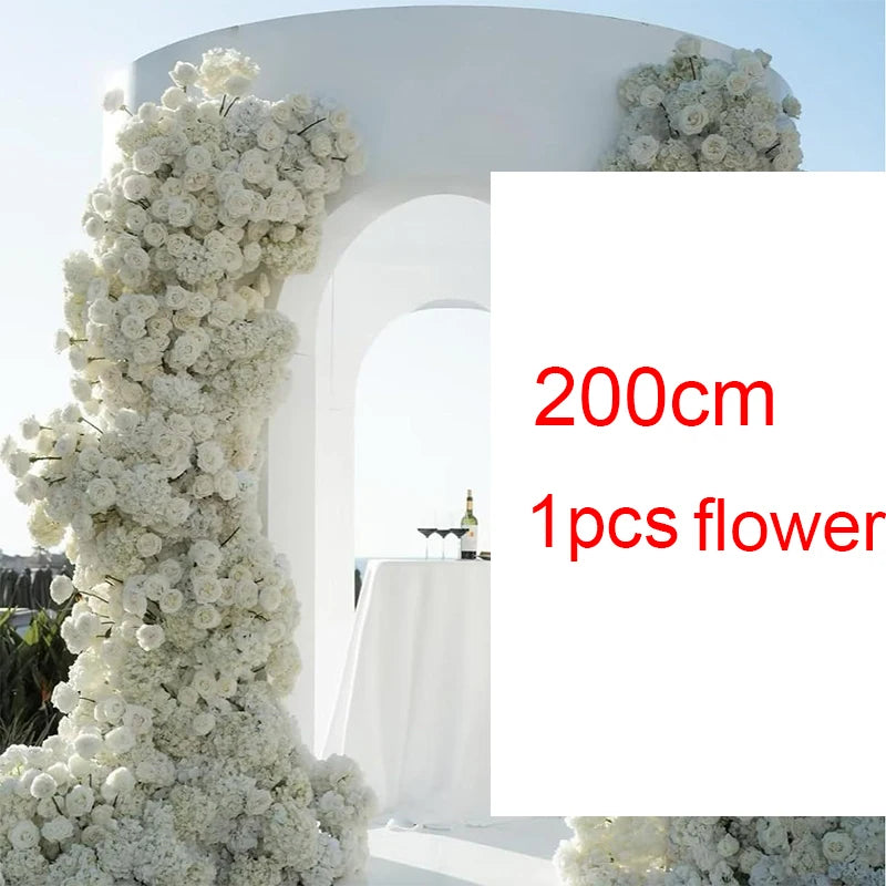 Rose Flower Row Wedding Table Runner Decoration
