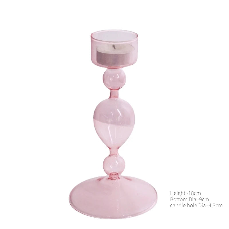 Pink Wedding Table Centerpieces Candle Holder Wedding Decoration Flower Vase Home Decoration Accessories Vases Room Decor