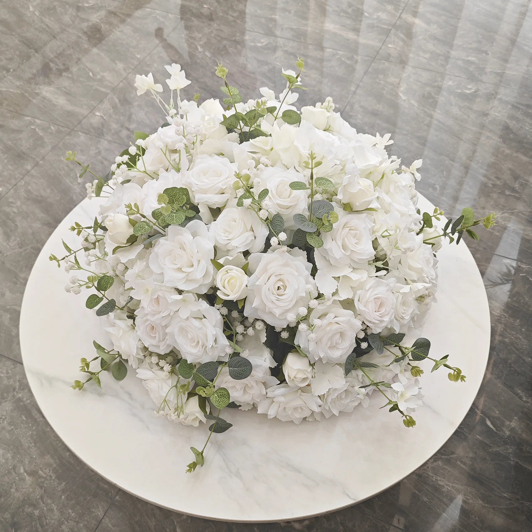 Luxury White Flower Ball Wedding Decoration Piece
