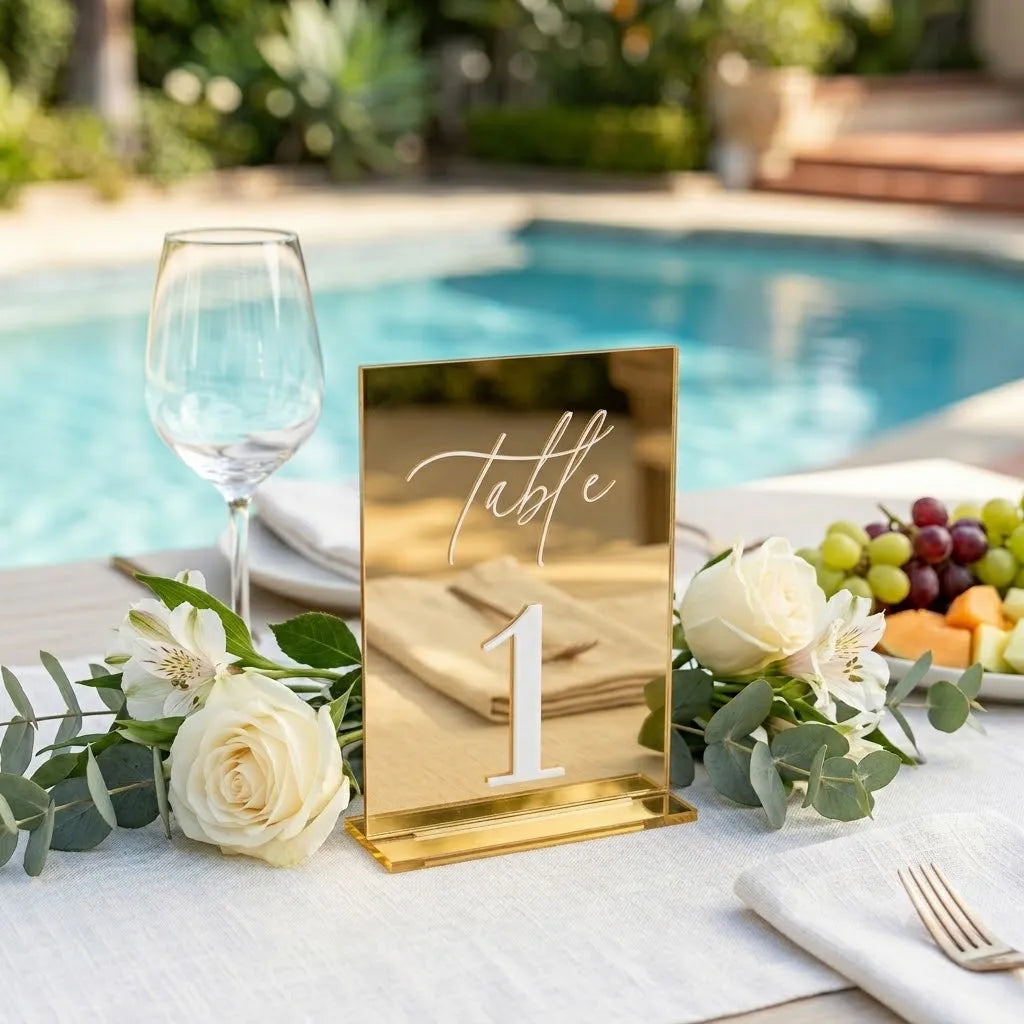 Gold Acrylic Table Numbers