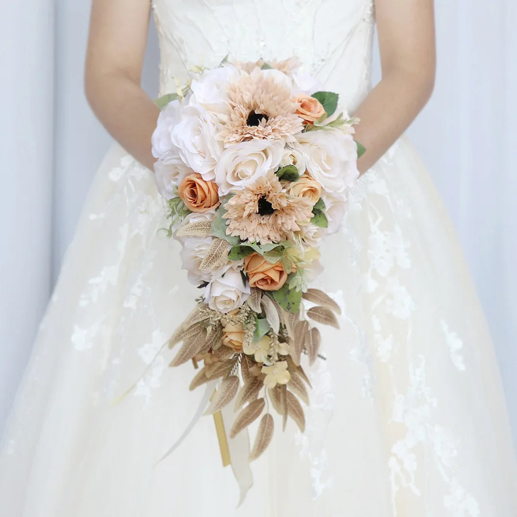 Rustic Cascading Bridal Wedding Bouquet