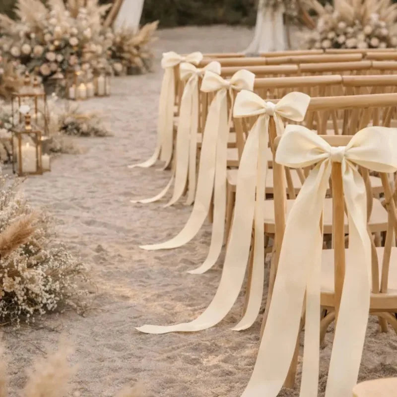 Wedding Chair Decor with Ribbon Bows