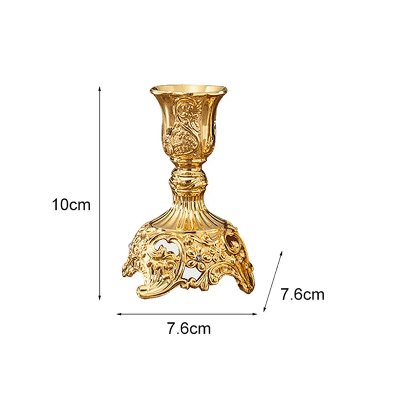 Vintage Candle Holder Set in Gold and Silver