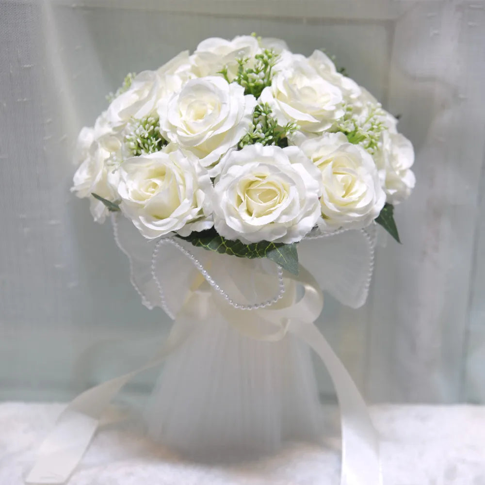 Rose Bouquet - Bridal Toss or Flower Girl Bouquet