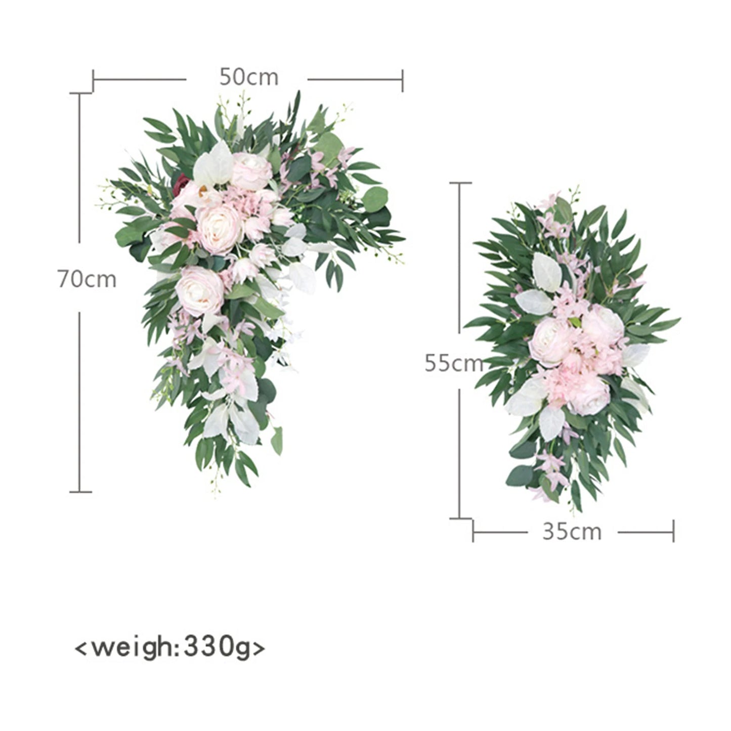 Large 2Pcs Artificial Flower Swag Floral Swag Garland Wedding Arch Flowers Kit for Sign Rustic Artificial Floral Swag Arch Decor