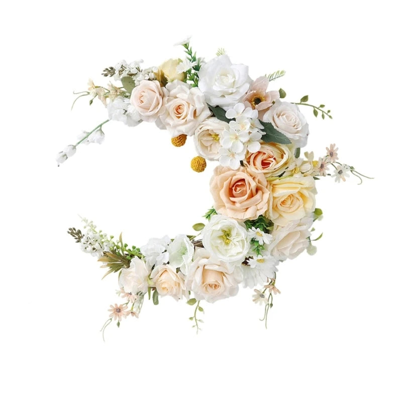 Moon Floral Wall Hanging Wreath