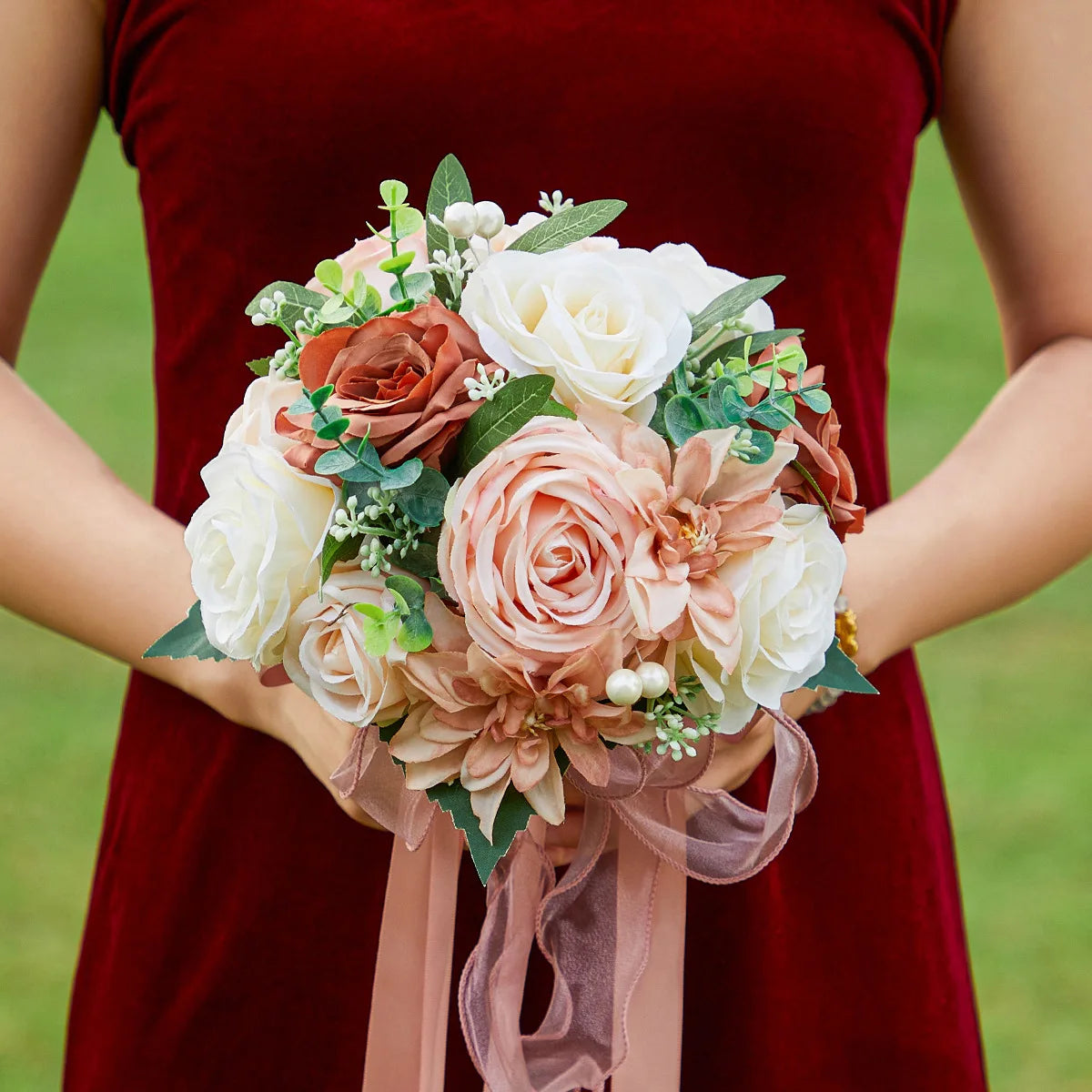 Rustic Cascading Rose Bridal Bouquet