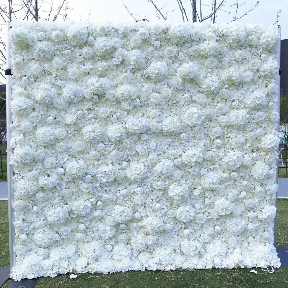 Pink Cloth Flower Wall Rose Hydrangea Backdrop