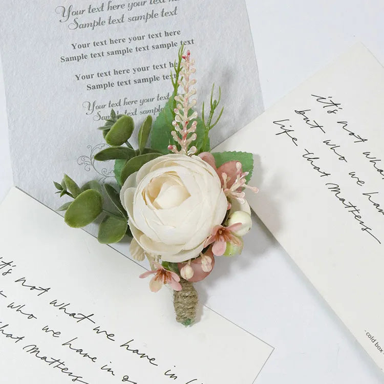Pink Groom Wedding Boutonniere
