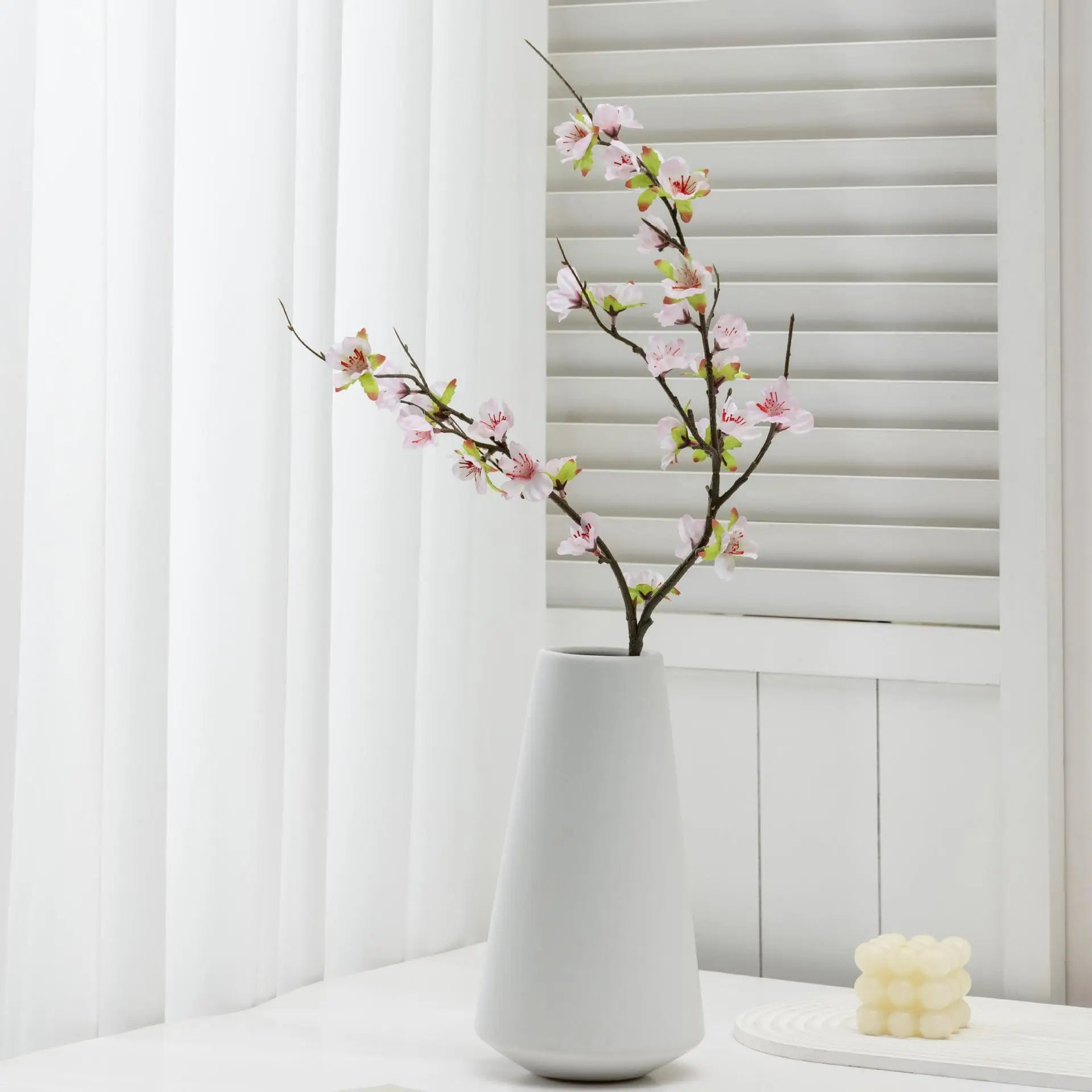Peach Blossom Floral Branch Stem