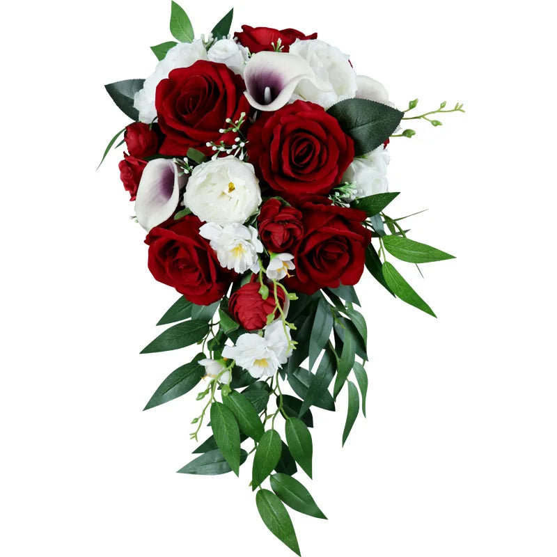Rose Bridal Bouquet with Ribbons