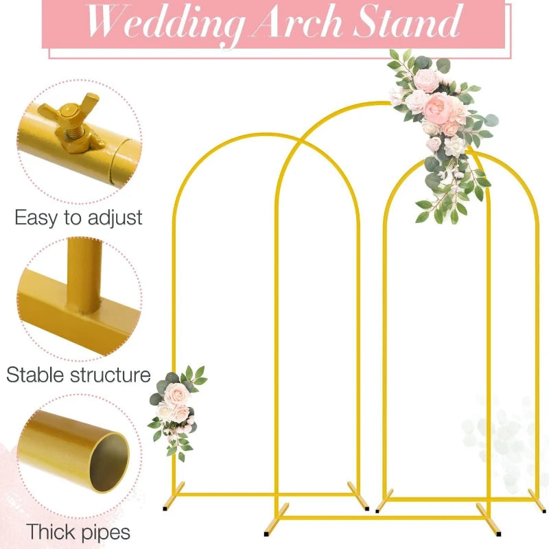 Gold Wedding Arch Stand Event Backdrop Frame