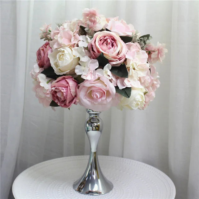 Silk Floral Ball Centerpieces — 35cm, 45cm & 50cm, Multiple Colors and Designs