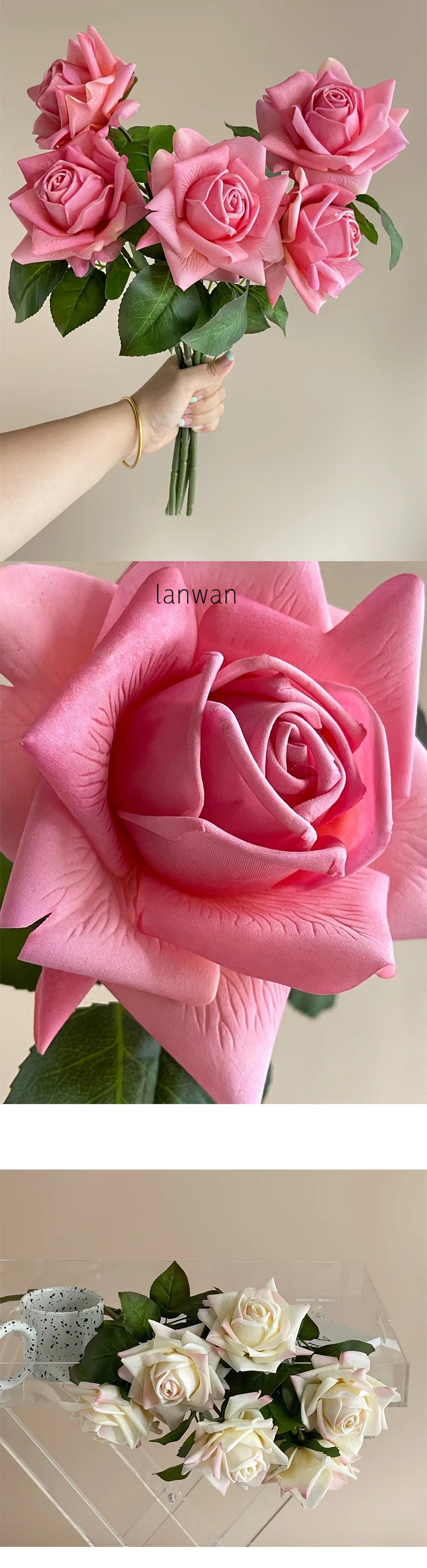 5 Real Touch Roses