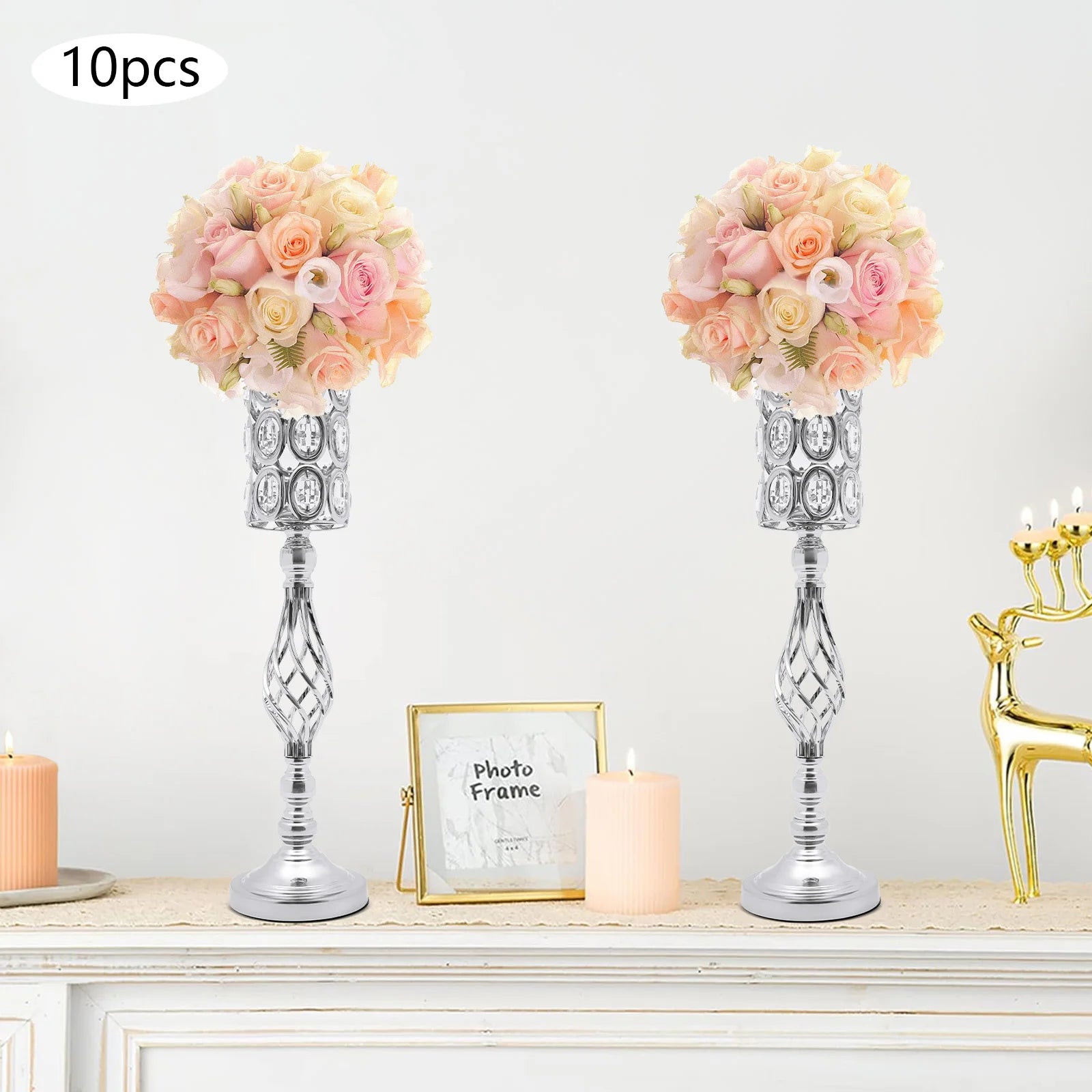 Elegant Wedding Flower Vases, 10-Piece Set