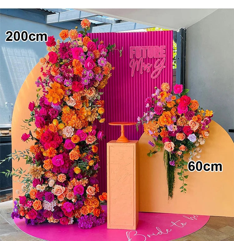 Rose Flower Row Wedding Table Runner Decoration