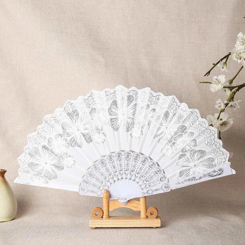 Fashion Wedding White Folding Fan Wedding Cosplay Party Home Decorativ