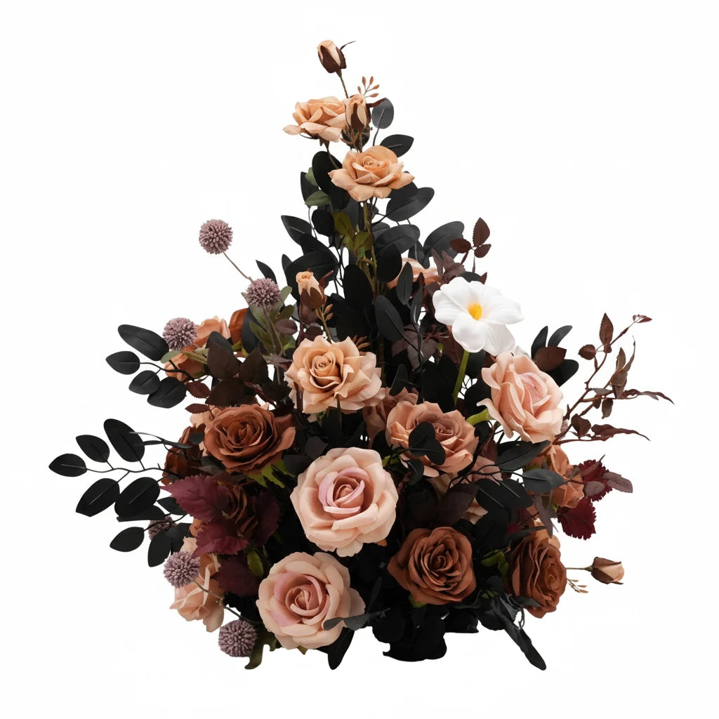 Mocha & Blush Rose Artificial Floral Arrangement