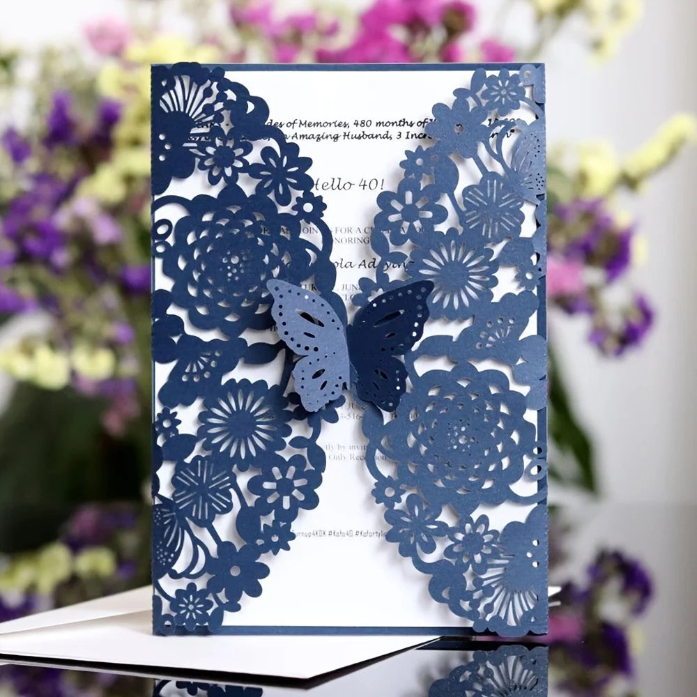 25/50piece Festival Party Invitation Letter Laser Hollow European Invi