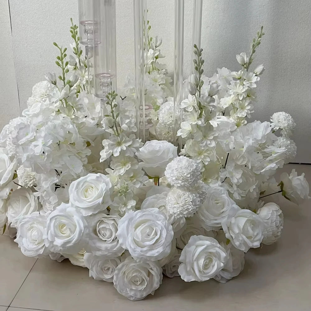 Artificial Rose Flower Row Backdrop Decor Piece