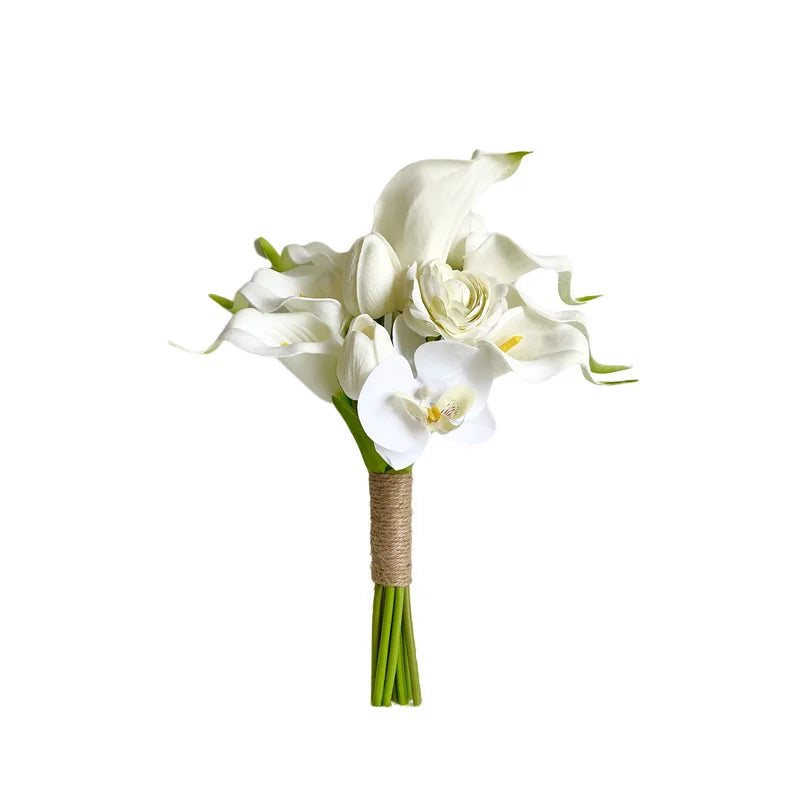 White Tulip Calla Bridal Bouquet
