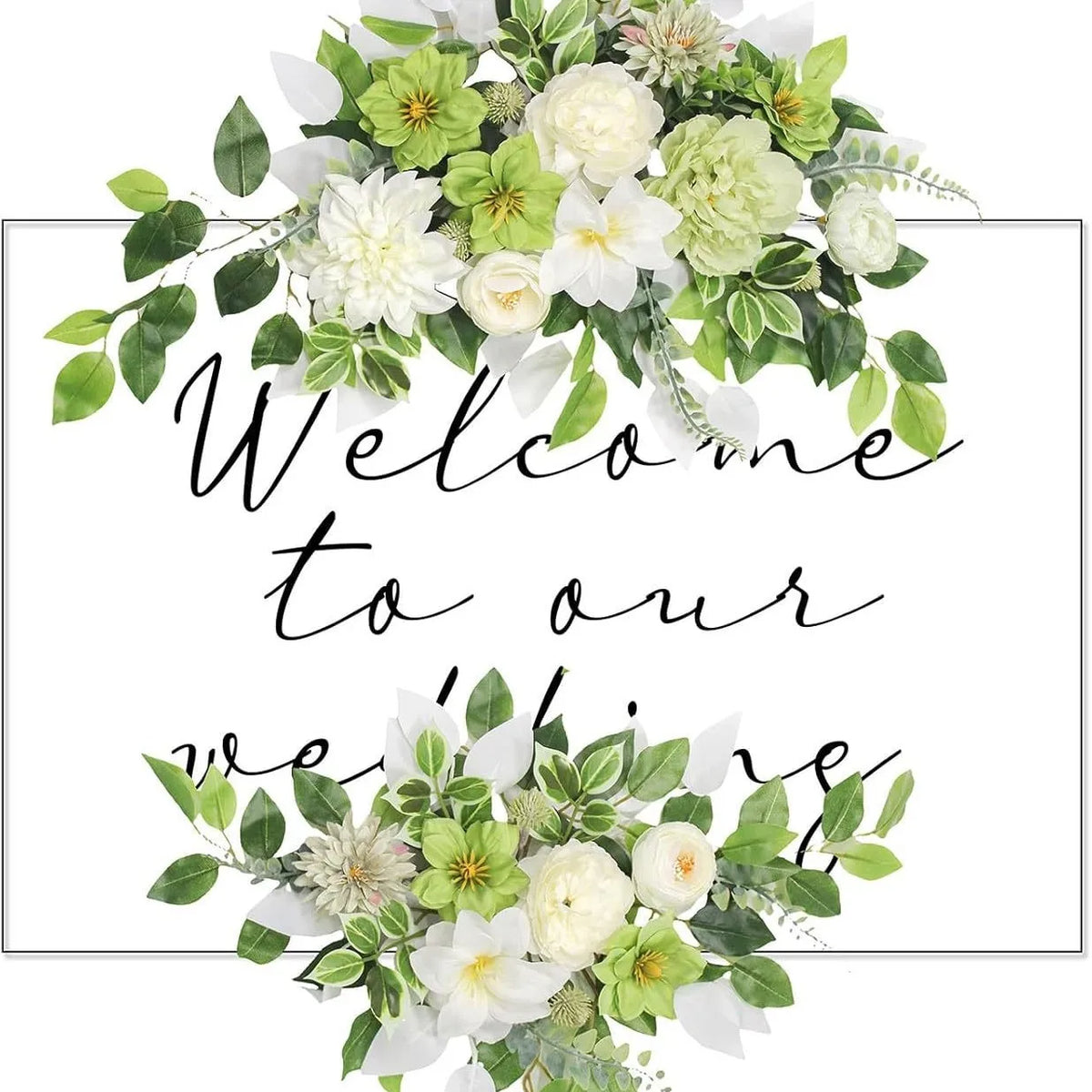 Romantic Floral Sign Swag Set – Artificial Wedding & Event Flowers