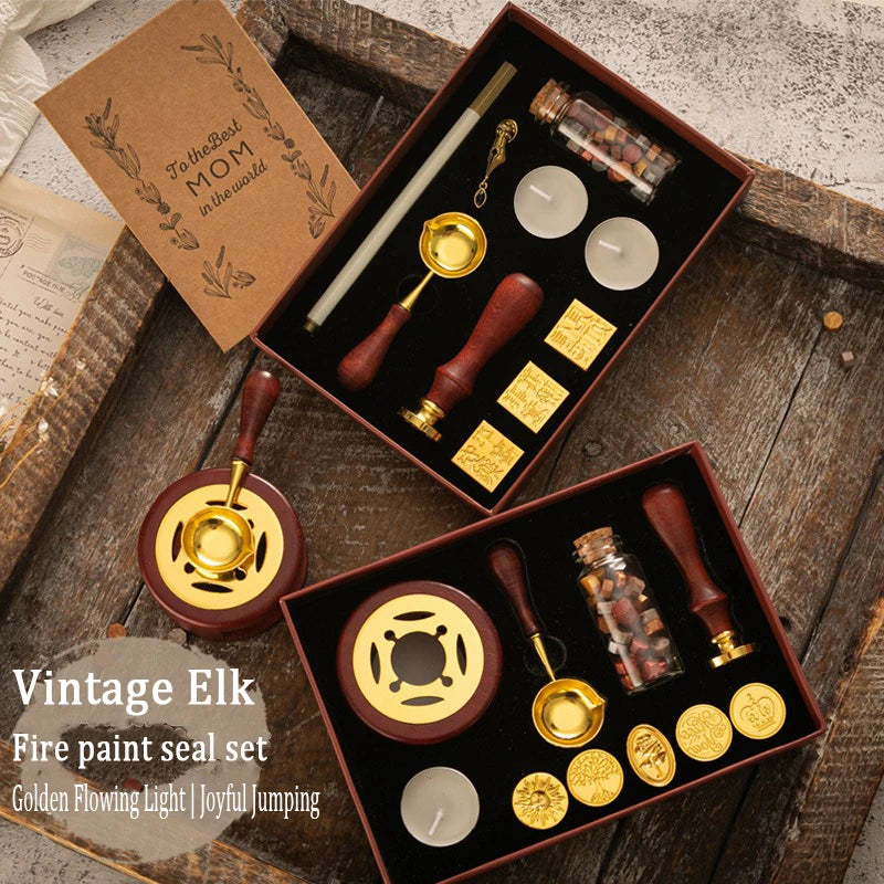 Vintage Wax Seal Stamp Kit With Sealing Wax