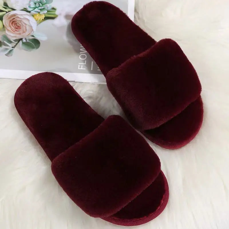 Personalized Fluffy Slippers For the Wedding Party