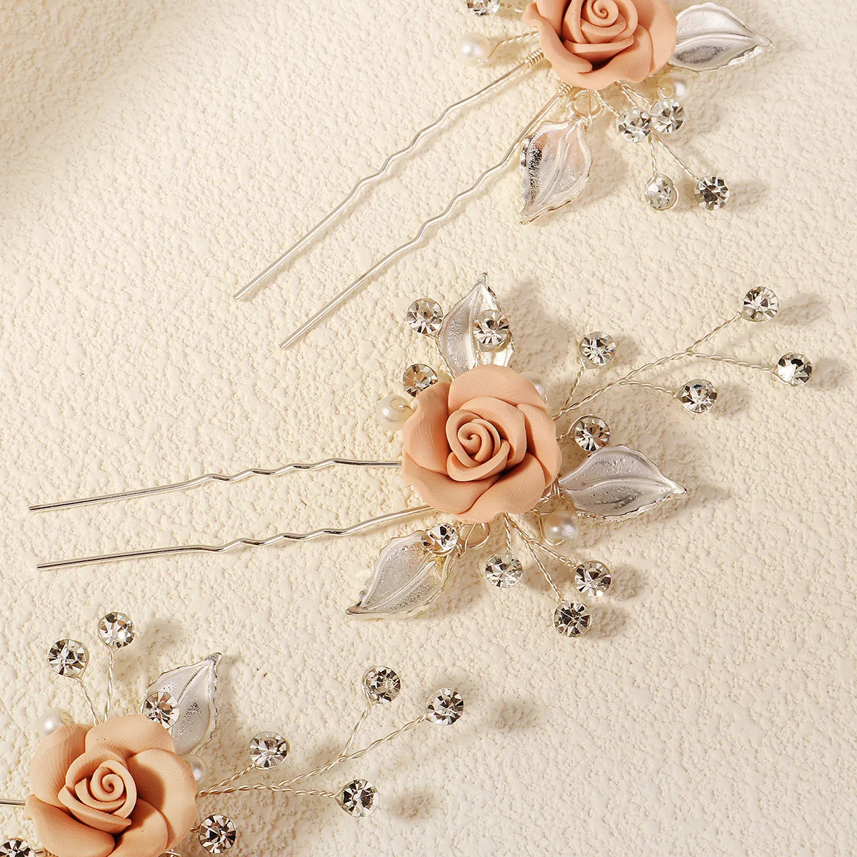 Rose Flower Bridal Hair Pins