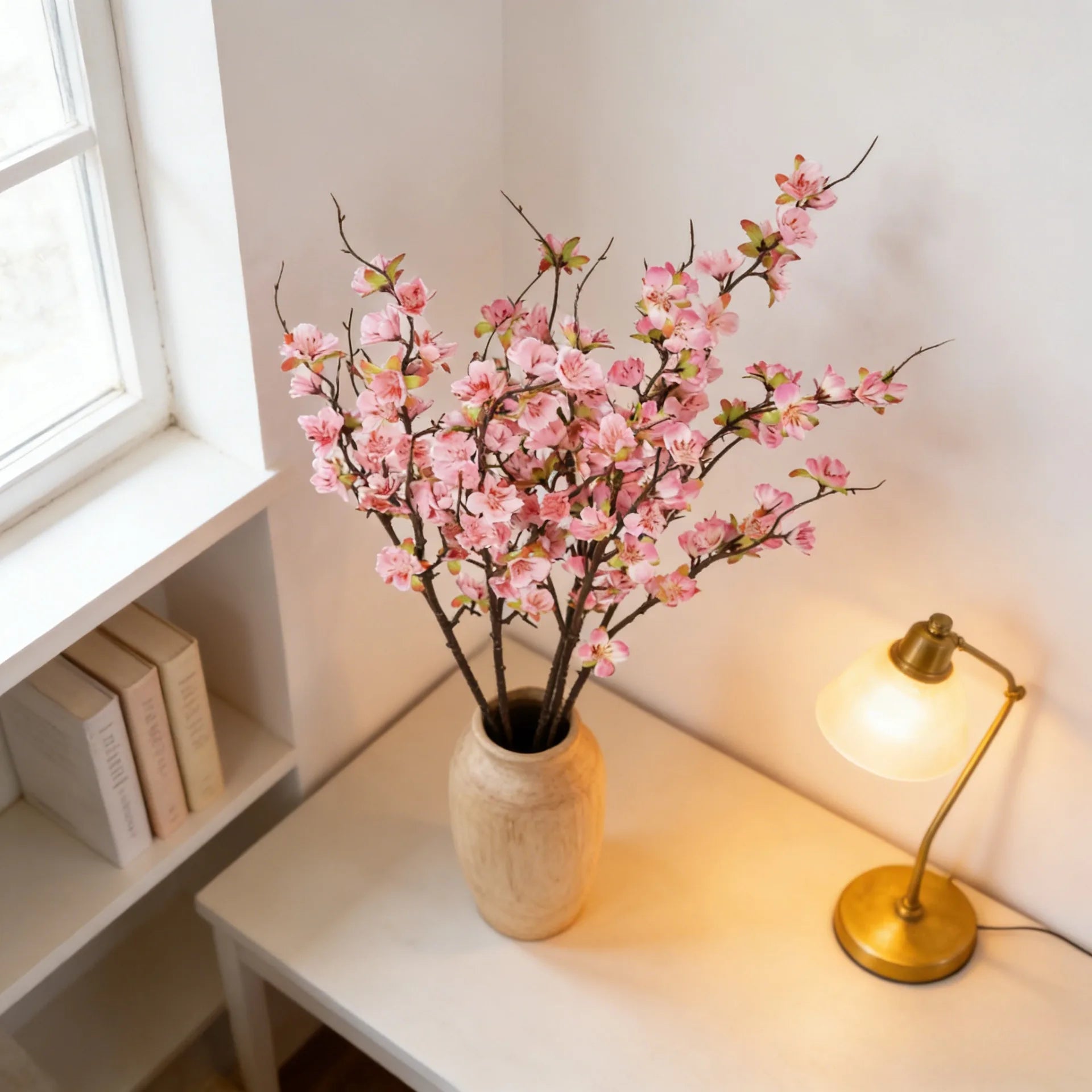Peach Blossom Floral Branch Stem
