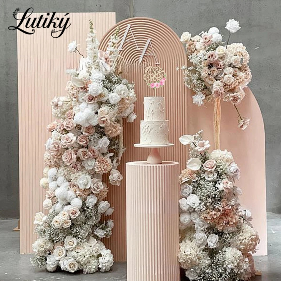 Rose Flower Row Wedding Table Runner Decoration