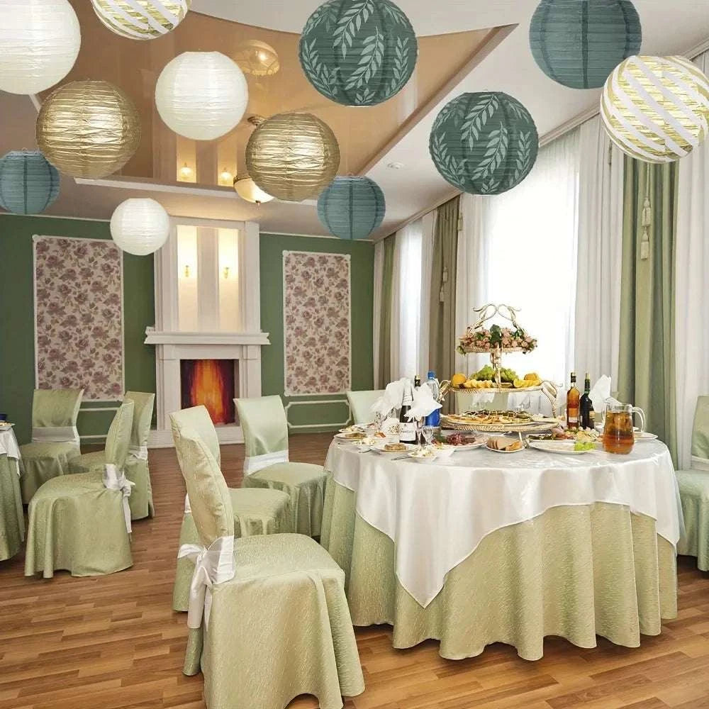Sage Paper Lantern Wedding Decoration Background Retro Green Lantern S