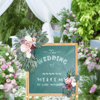 Large 2Pcs Artificial Flower Swag Floral Swag Garland Wedding Arch Flowers Kit for Sign Rustic Artificial Floral Swag Arch Decor