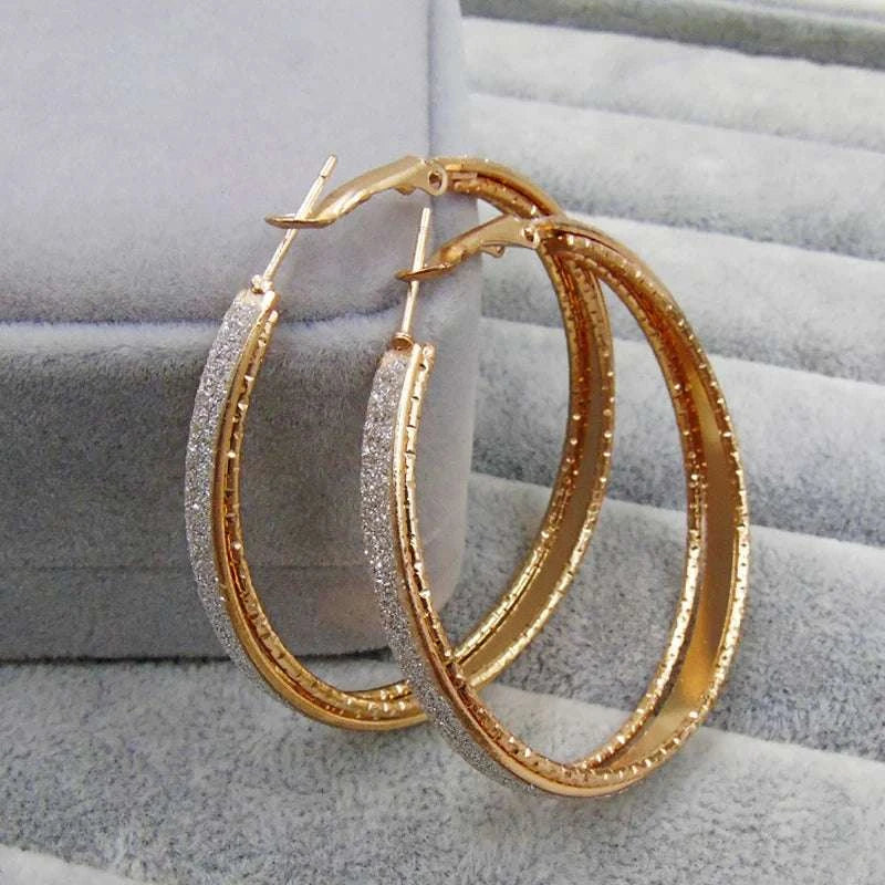 Big Hoop Earrings For Women Men Luxury Brincos Jewelry Gold Round Larg