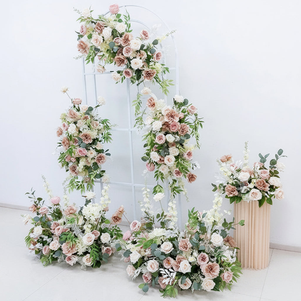 Romantic Blush Garden Wedding Floral Arrangements