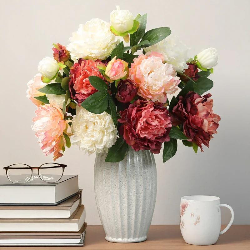 19in Artificial Peony Flower Stem