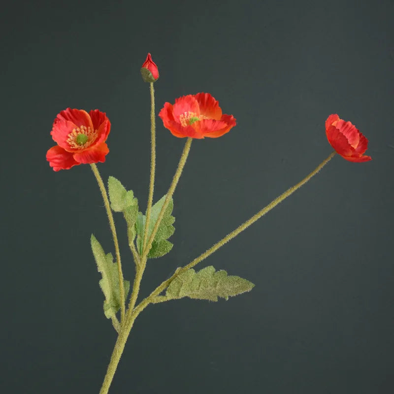 24in Velvet Poppy Artificial Flower