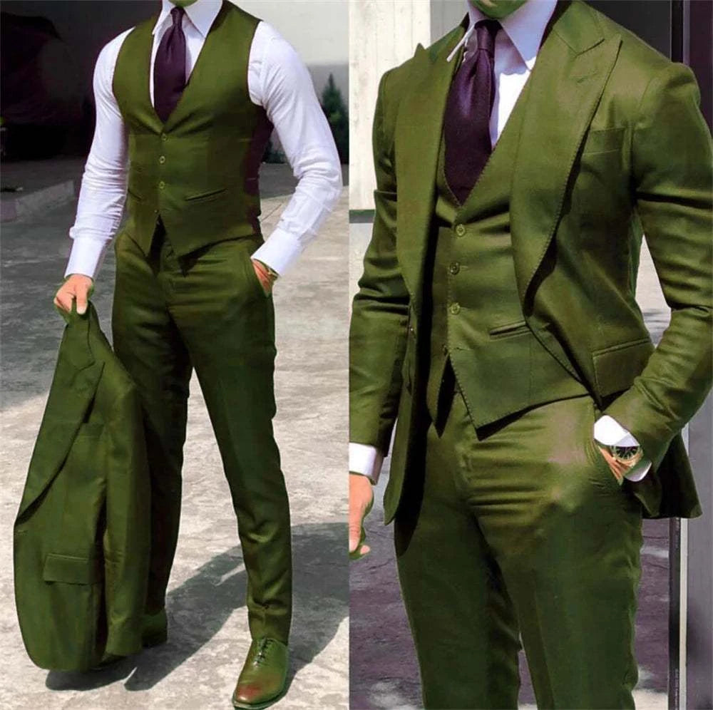 Elegant Wedding Tuxedos Suits Slim Fit Bridegroom For Men 3 Pieces Gro