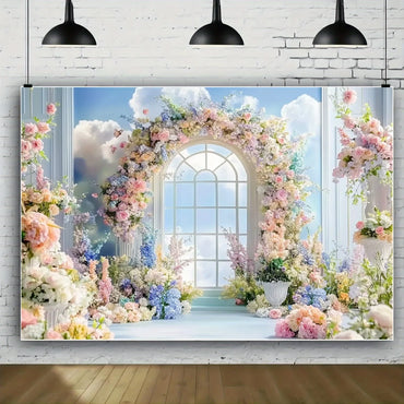 1 floral arch background banner, suitable for various decorations, no need for electricity