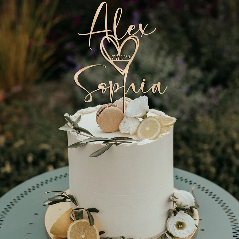 Custom Wedding Cake Topper Acrylic Name Decoration