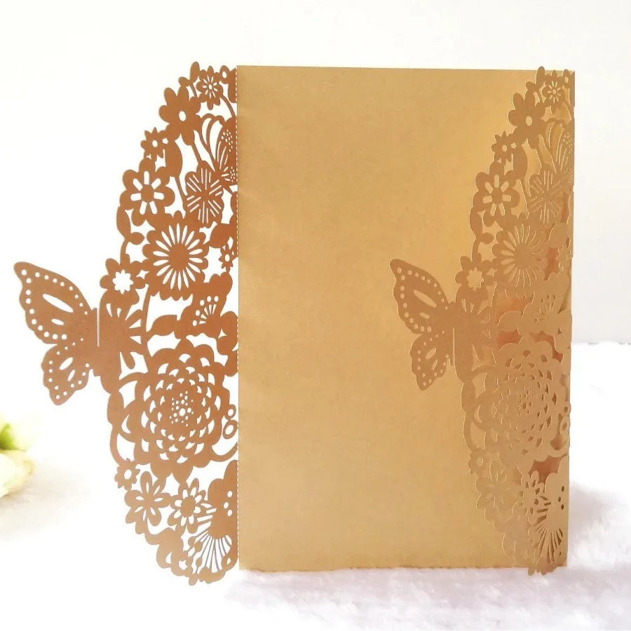 25/50piece Festival Party Invitation Letter Laser Hollow European Invi