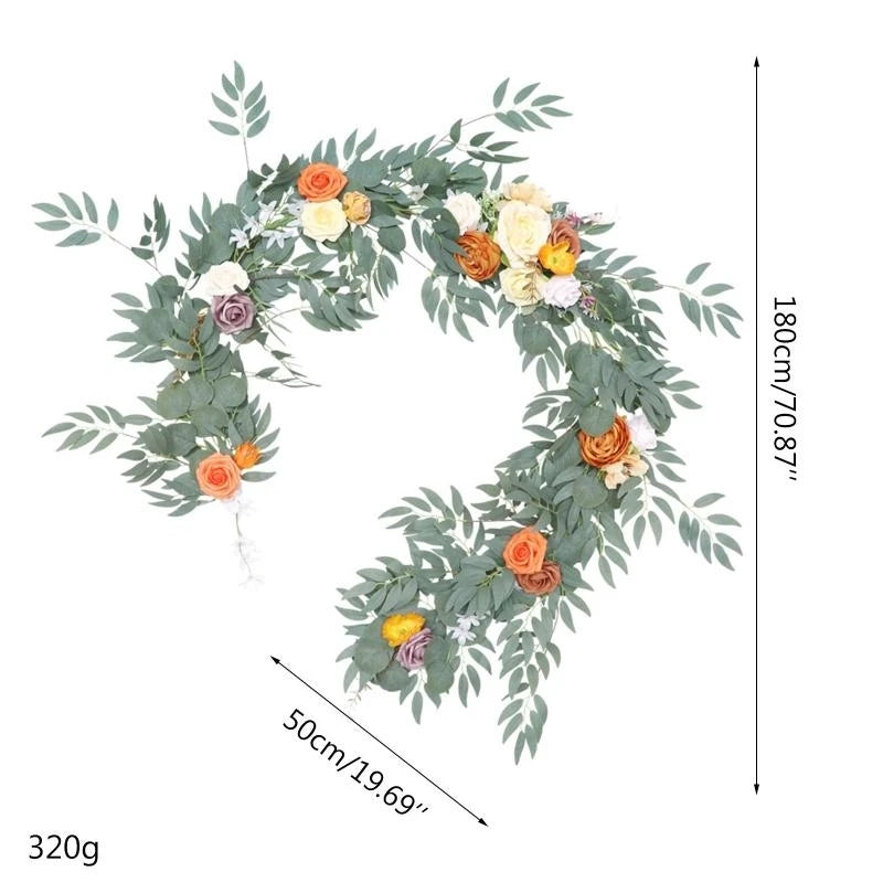 Rustic Terracotta Floral Rattan Garland Decor