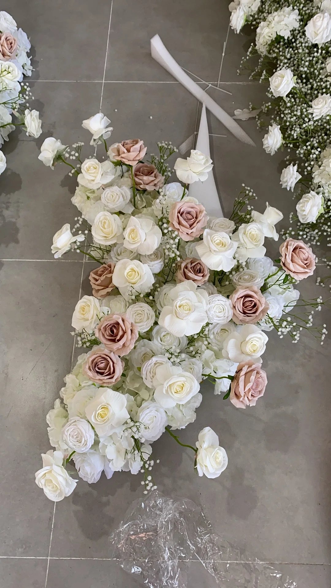 White and Blush Pink Floral Wedding Arch Set
