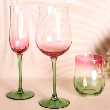 Creative Medieval Cocktail Wine Glasses Hand-Blown Gradient Dense Edge