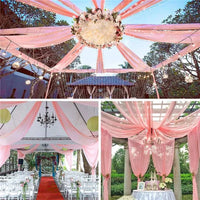 Wedding Arch Drape Roof Ceiling Decor Sheer Chiffon Tulle Curtain Drap