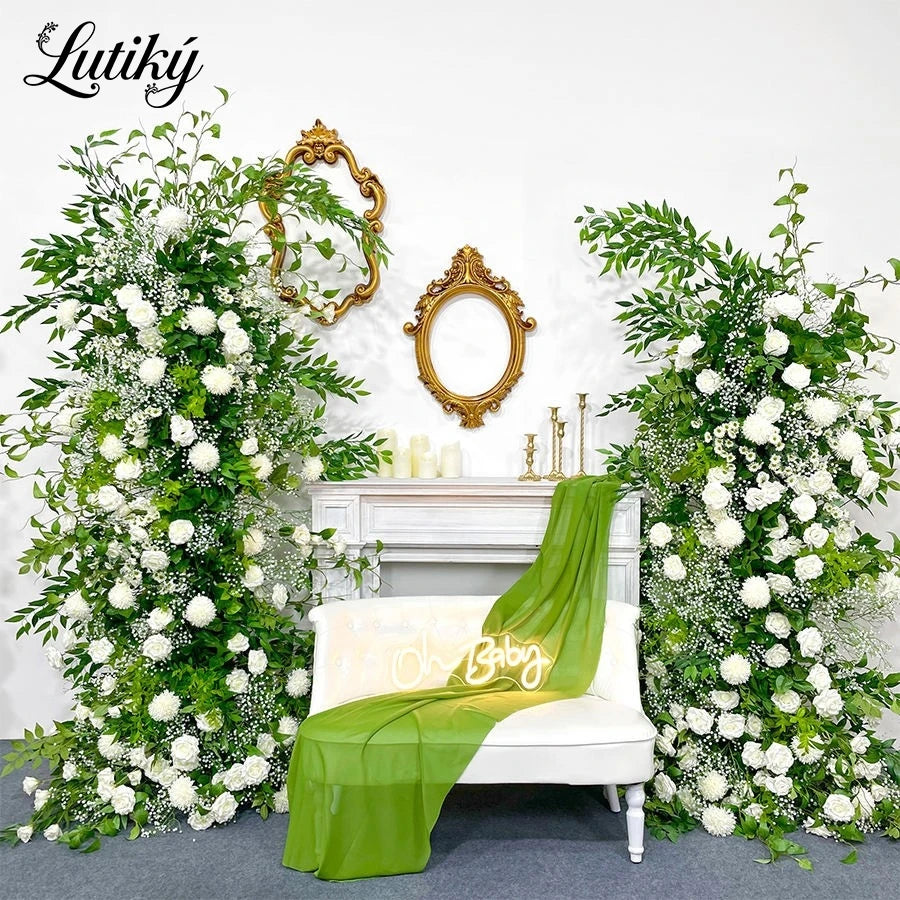 Rose Flower Row Wedding Table Runner Decoration