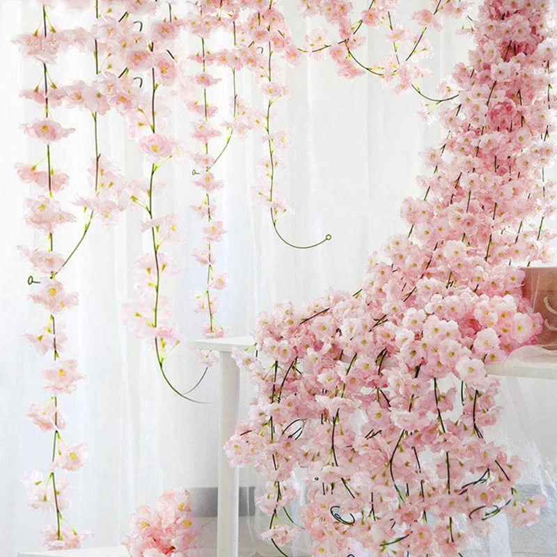 Silk Sakura Blossom Garland Wall Decor Vine