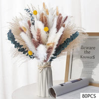 105pcs Natural Dried Flowers Pampas Floral Bouquet Boho Country Home D