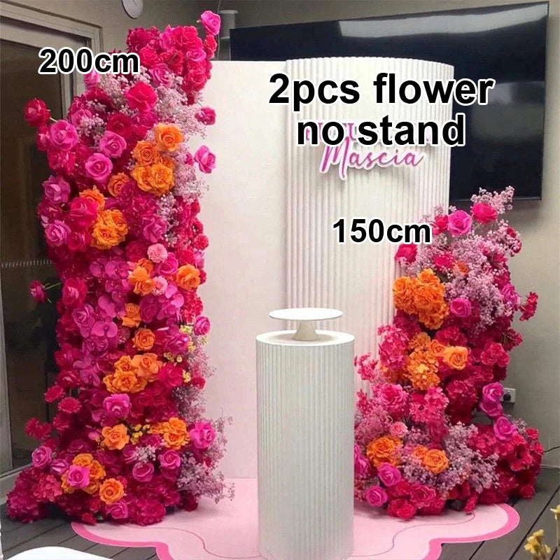 Rose Flower Row Wedding Table Runner Decoration