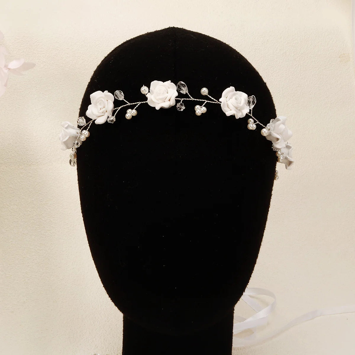 Elegant Rose Pearl Hair Headband